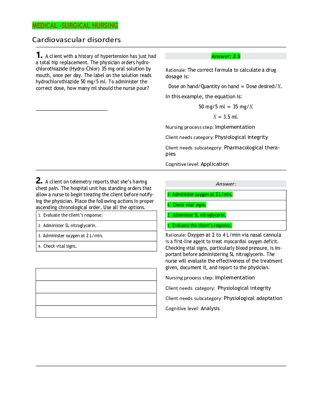 Preview image for NCLEX-Med Surg Exam Practice Questions 2021-Latest Download for Grade A
